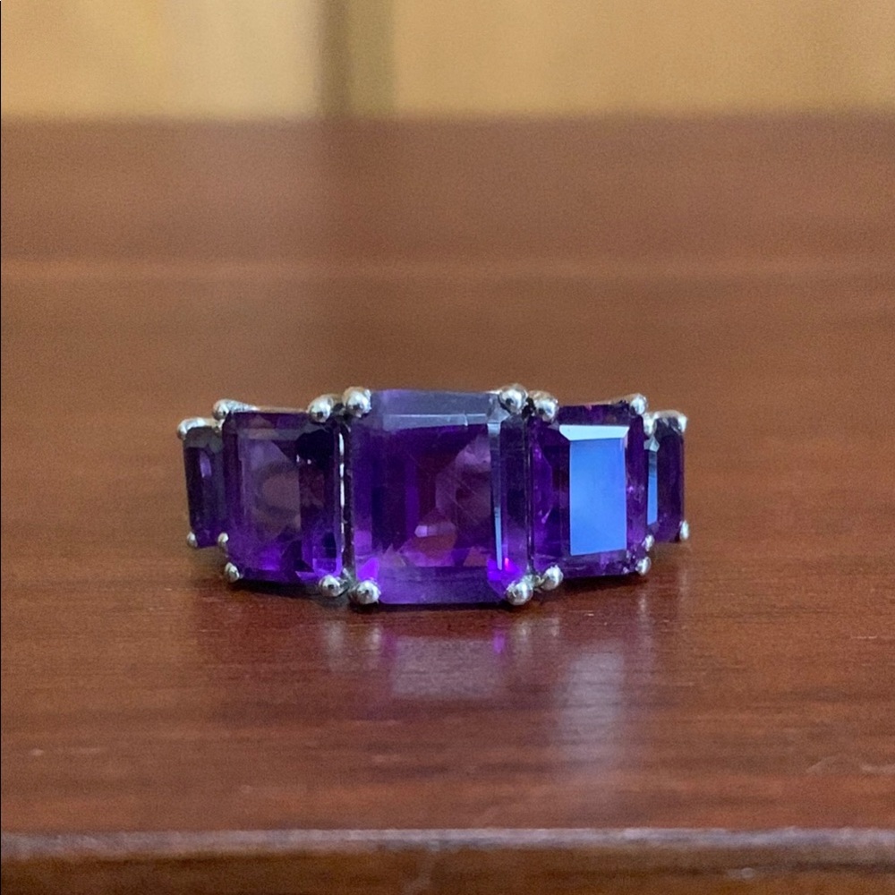 NWT STS 925 silver amethyst ring size 7